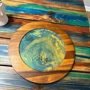 Custom wooden tray. Beautiful colors.